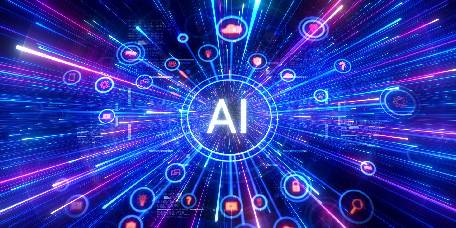 Artificial intelligence and machine learning concept